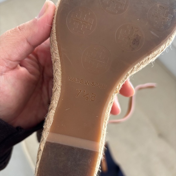 Tory Burch Macy Linen Twist Knit Ankle Strap Braided Espadrille Wedges Heels - Picture 7 of 7